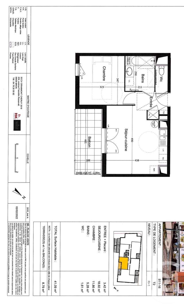 Appartement F2 à louer - 2 pièces - 41.09 m2 - PONT DE CHERUY - 38 - RHONE-ALPES - Century 21 Le 7 De Coeur